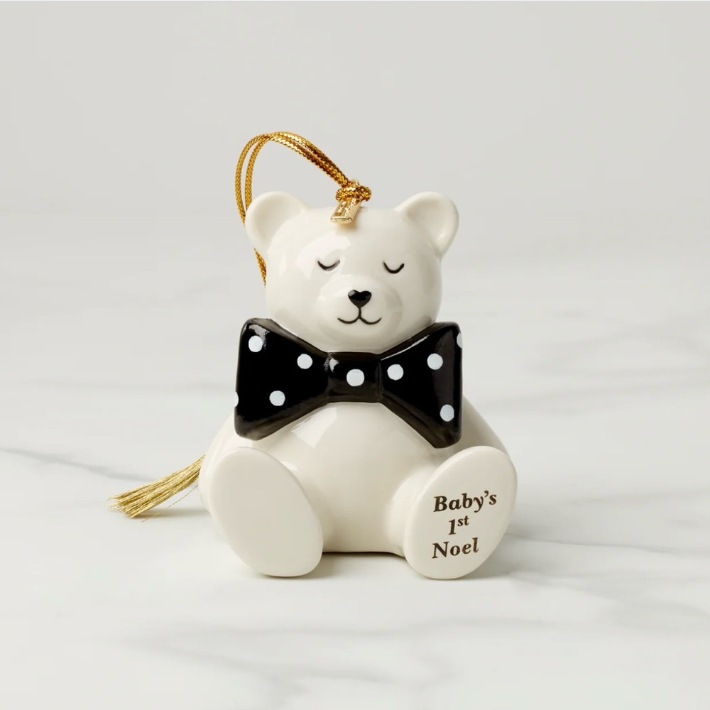 Kate Spade Be Jolly Baby’s First Noel Christmas Bear Ornament